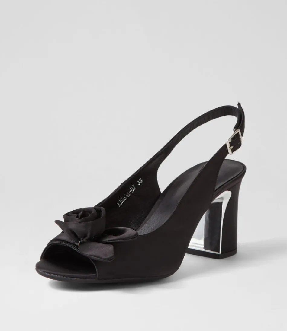 Women DJANGO & JULIETTE Heels<Kekoa Black Satin Sandals