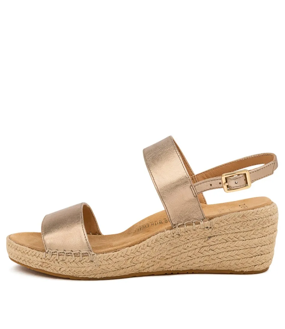 Women ZIERA Wedges<Kiarra Xw Champagne Leath