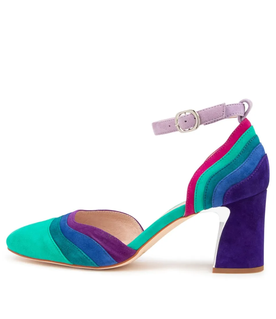 Women DJANGO & JULIETTE Heels<Kimo Purple Multi Leather Heeled Shoes