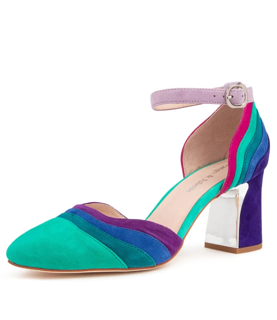 Women DJANGO & JULIETTE Heels<Kimo Purple Multi Leather Heeled Shoes