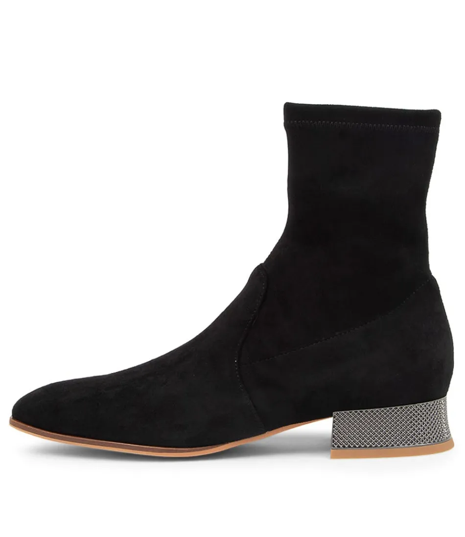 Women DJANGO & JULIETTE Boots<Klutch Black Pewter Microsuede Ankle Boots