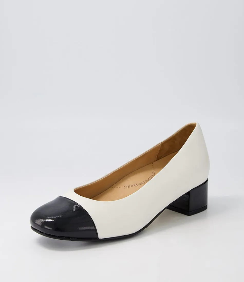 Women ZIERA Heels<Knelis W Black Ivory Patent Leather Heels