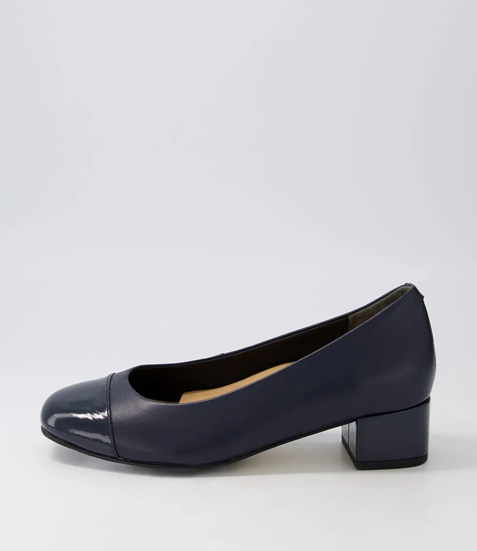 Women ZIERA Heels<Knelis W Navy Patent Leather Heels