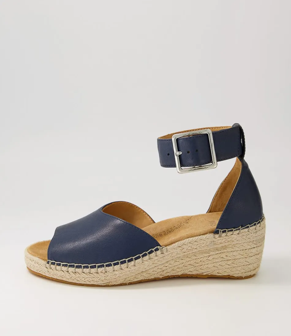 Women ZIERA Espadrilles<Koen Xw Navy Leather Espadrilles