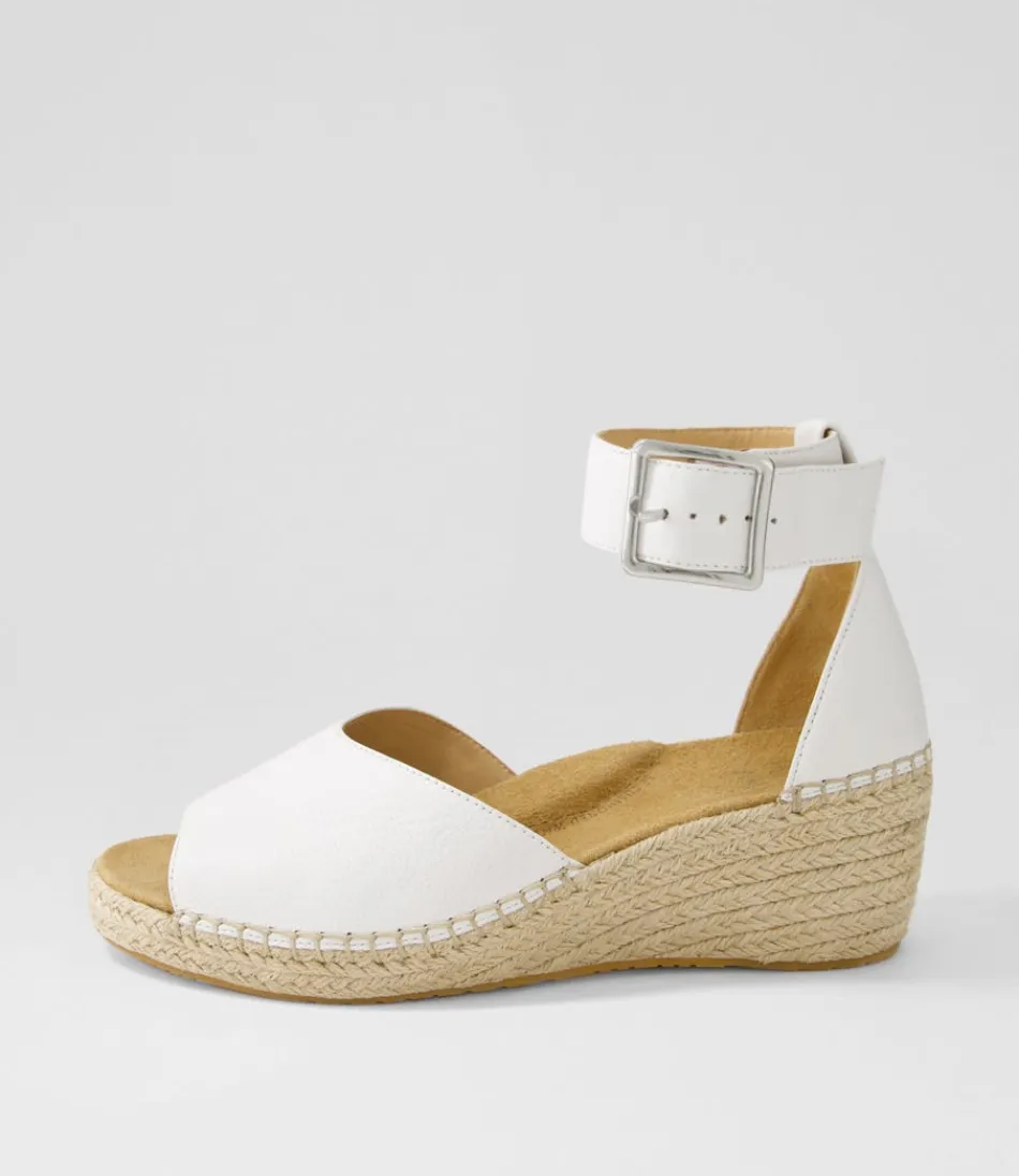 Women ZIERA Espadrilles<Koen Xw White Leather Sandals