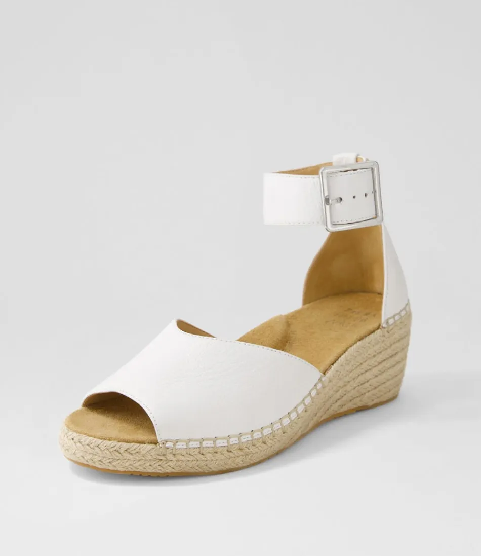 Women ZIERA Espadrilles<Koen Xw White Leather Sandals