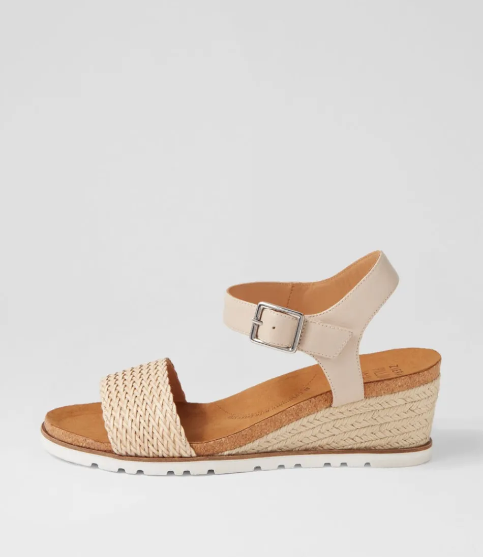 Women ZIERA Wedges<Konyise W Nude Weave Leather Sandals