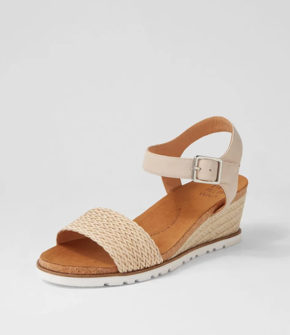 Women ZIERA Wedges<Konyise W Nude Weave Leather Sandals