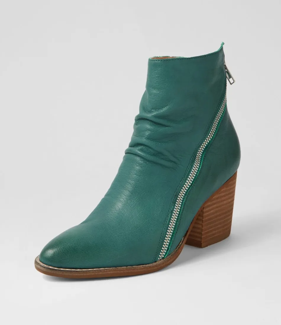 Women DJANGO & JULIETTE Boots<Kopke Dark Emerald Leather Ankle Boots