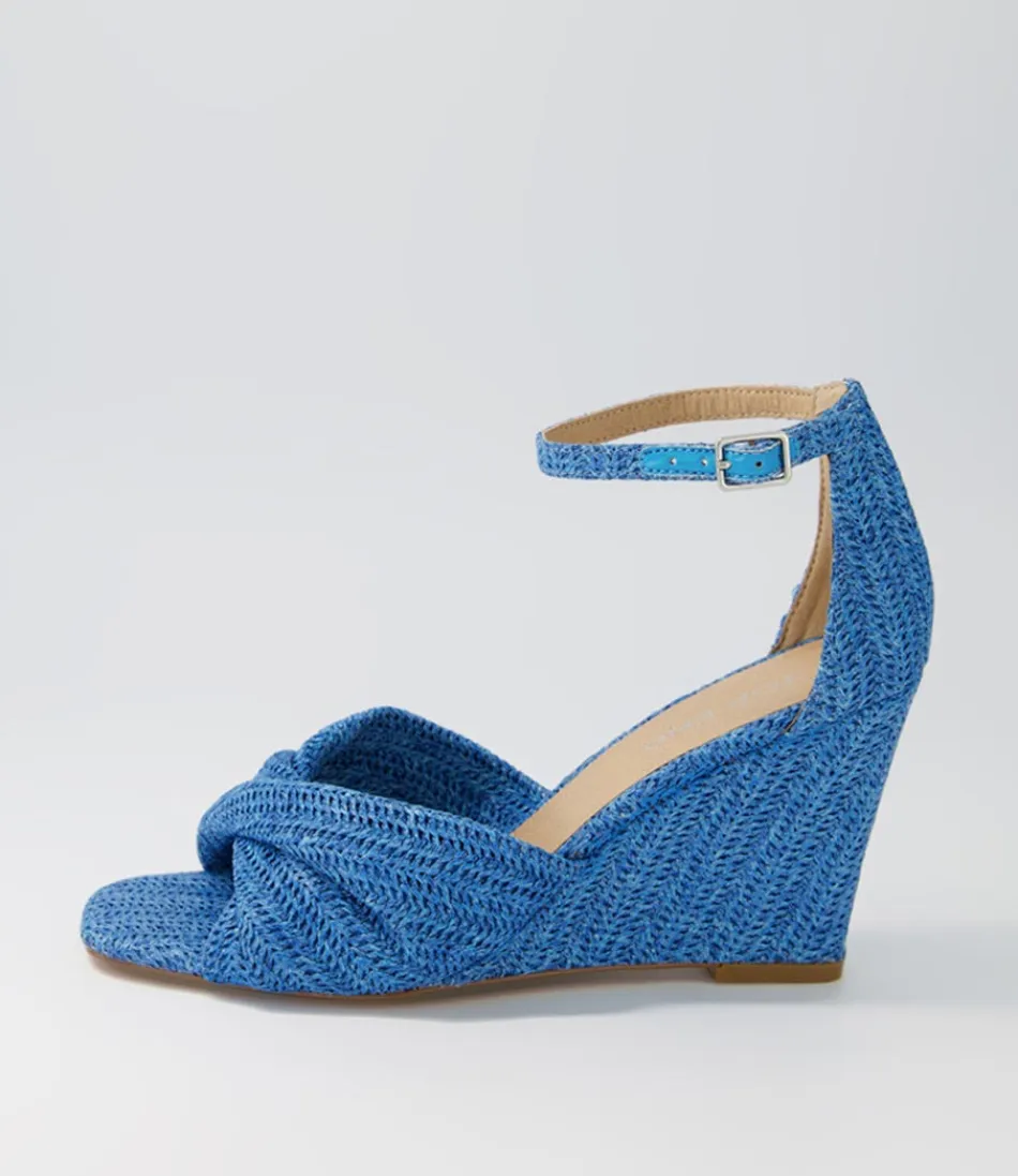 Women TOP END Espadrilles<Kotio Blue Syn Raffia Espadrilles