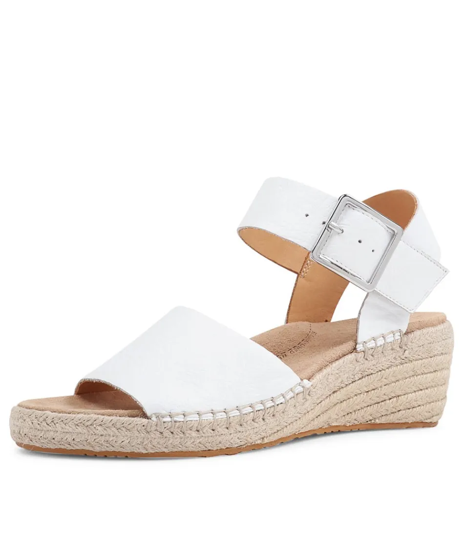 Women ZIERA Espadrilles<Kraig Xw White Leather Sandals