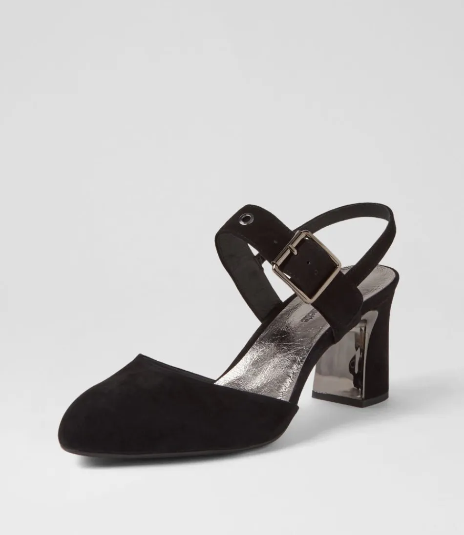 Women DJANGO & JULIETTE Heels<Kubens Black Suede Heels