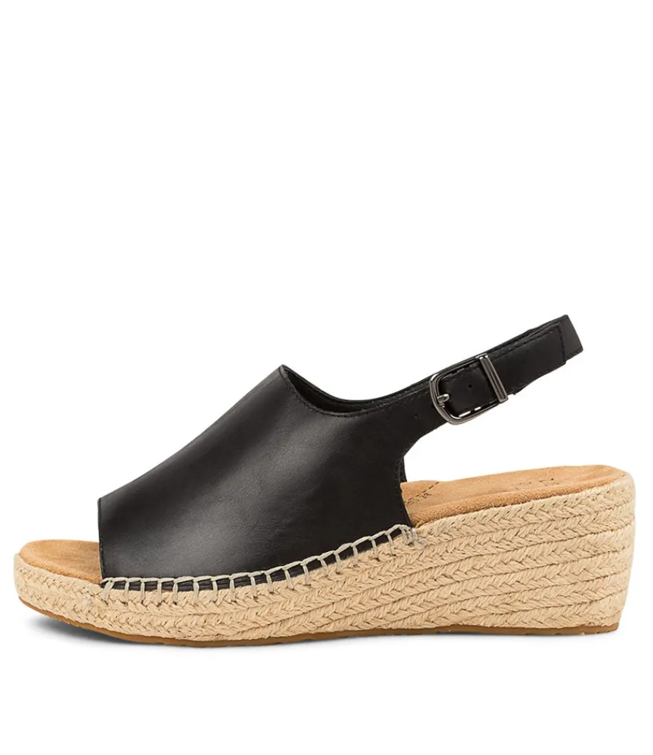 Women ZIERA Espadrilles<Kyrin Xw Black Leather Espadrilles