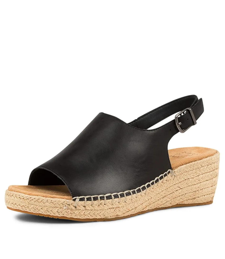 Women ZIERA Espadrilles<Kyrin Xw Black Leather Espadrilles