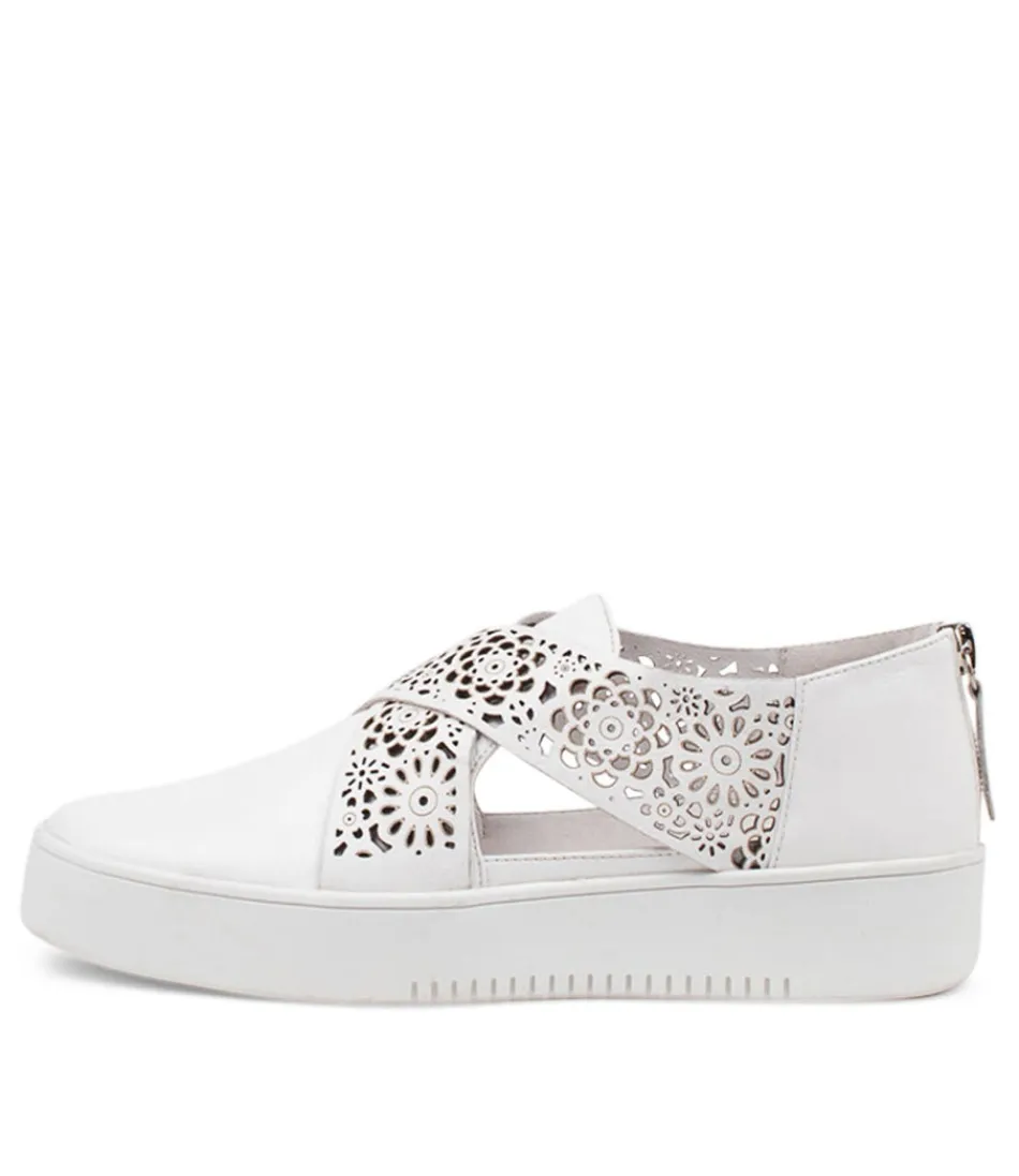 Women DJANGO & JULIETTE Flats<Laddes White Leather Sneakers Ws