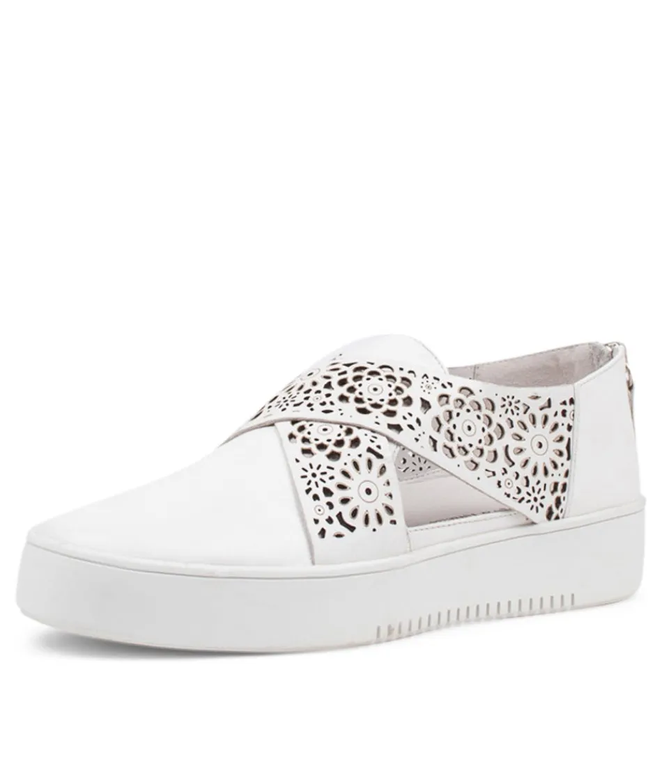 Women DJANGO & JULIETTE Flats<Laddes White Leather Sneakers Ws