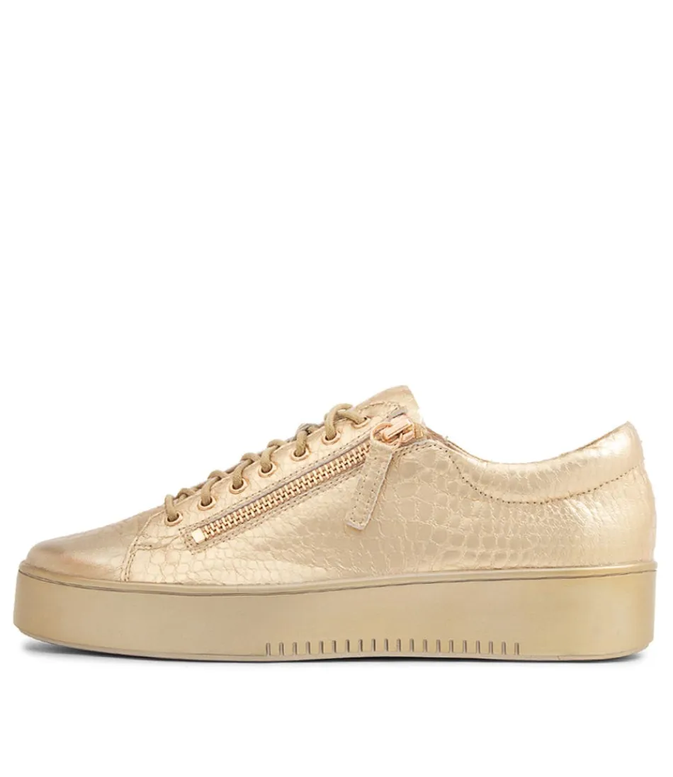 Women DJANGO & JULIETTE Sneakers<Laila Gold Croco Leather Sneakers Gs