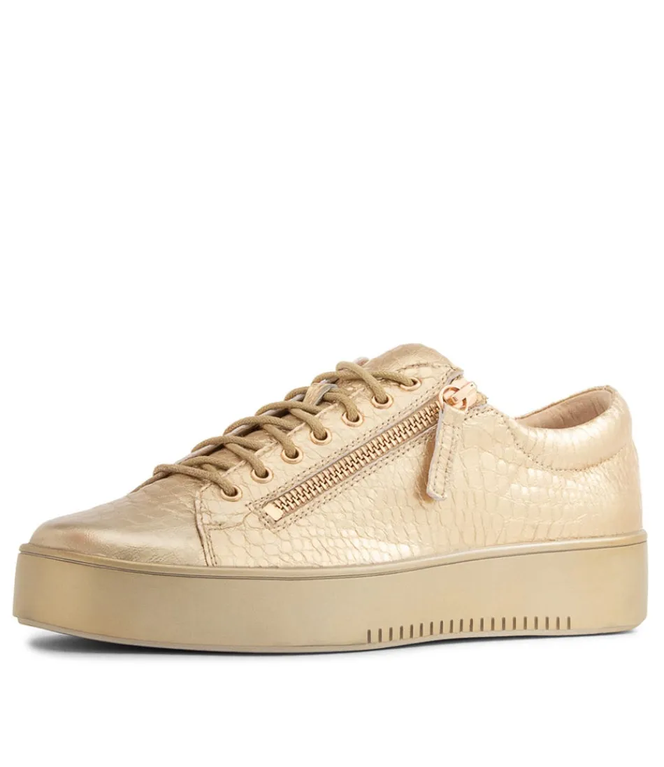 Women DJANGO & JULIETTE Sneakers<Laila Gold Croco Leather Sneakers Gs