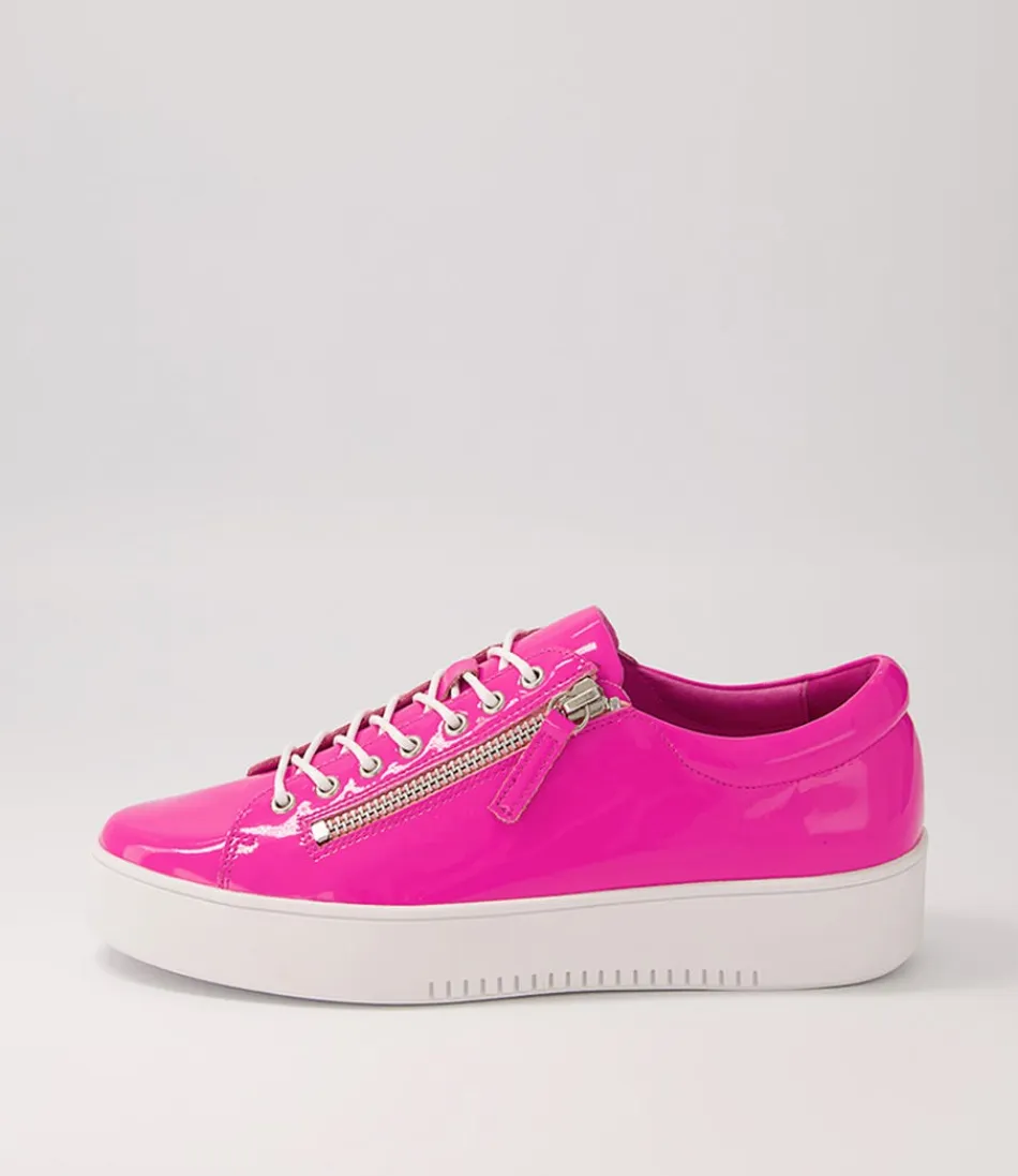 Women DJANGO & JULIETTE Sneakers<Laila Hot Pink Patent Leather Sneakers Ws