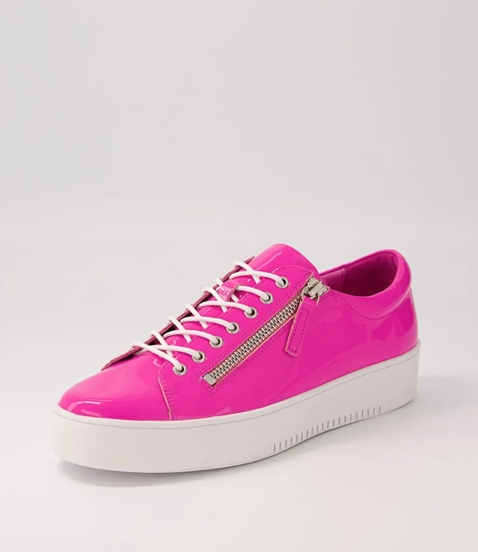 Women DJANGO & JULIETTE Sneakers<Laila Hot Pink Patent Leather Sneakers Ws