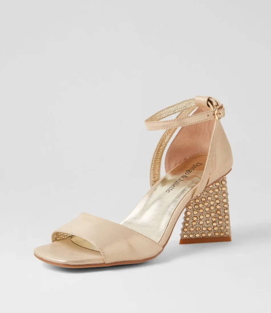 Women DJANGO & JULIETTE Heels<Laixi Gold Shimmer Leather Jewels Sandals