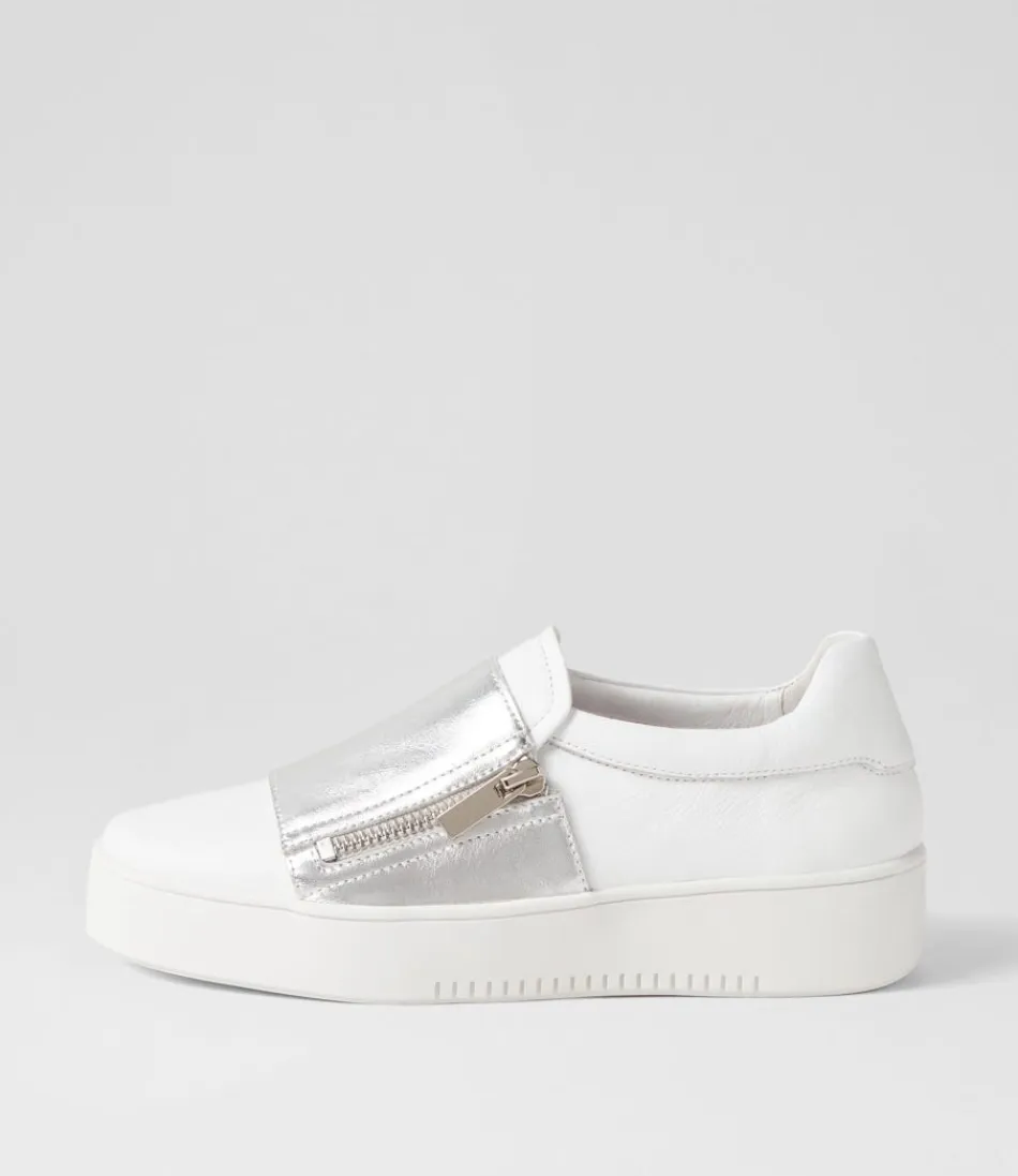 Women DJANGO & JULIETTE Sneakers<Laroon White Silver Leather Sneakers