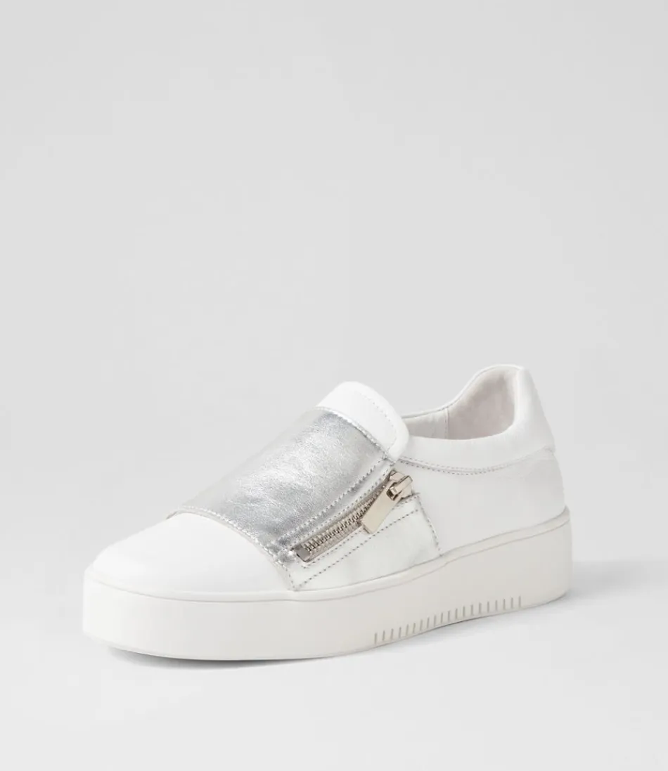 Women DJANGO & JULIETTE Sneakers<Laroon White Silver Leather Sneakers