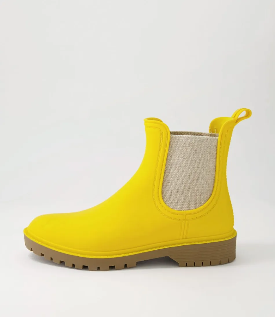 Women DIANA FERRARI Boots<Laurina Yellow Gumboot Chelsea Boots