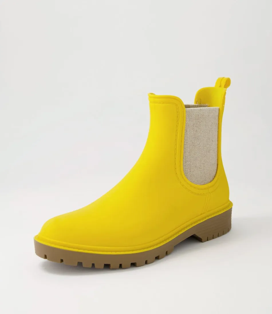 Women DIANA FERRARI Boots<Laurina Yellow Gumboot Chelsea Boots