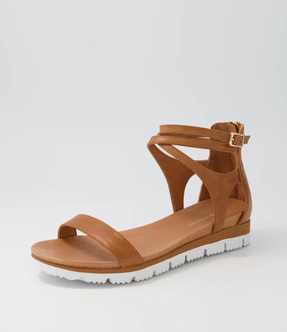 Women DJANGO & JULIETTE Wedges<Lawun Tan Leather Sandals