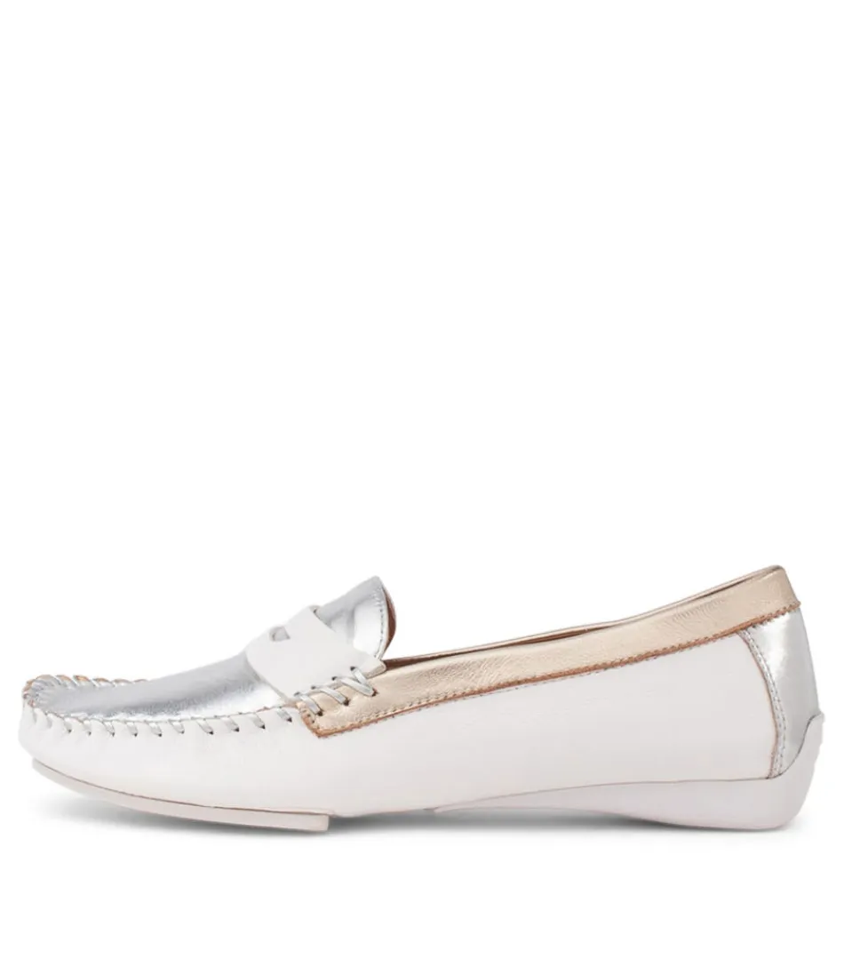 Women DJANGO & JULIETTE Loafers<Leisa White Metallic Multi Loafers