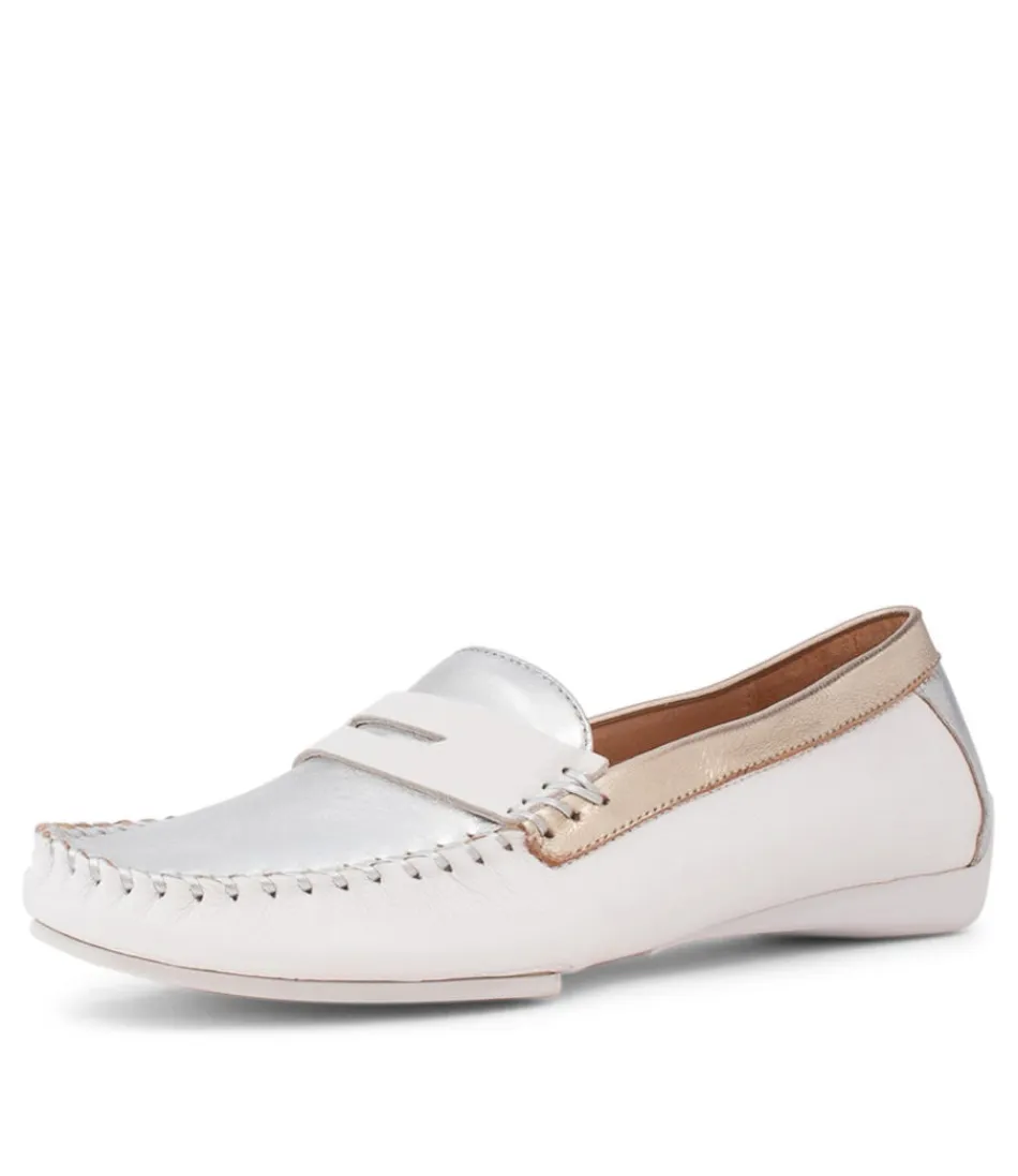 Women DJANGO & JULIETTE Loafers<Leisa White Metallic Multi Loafers