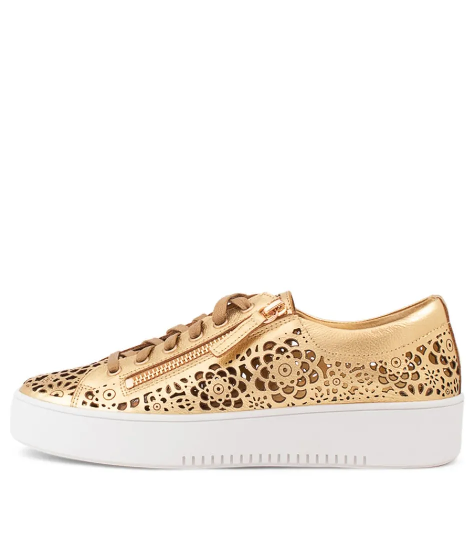 Women DJANGO & JULIETTE Sneakers<Leitha Old Gold Leather Sneakers