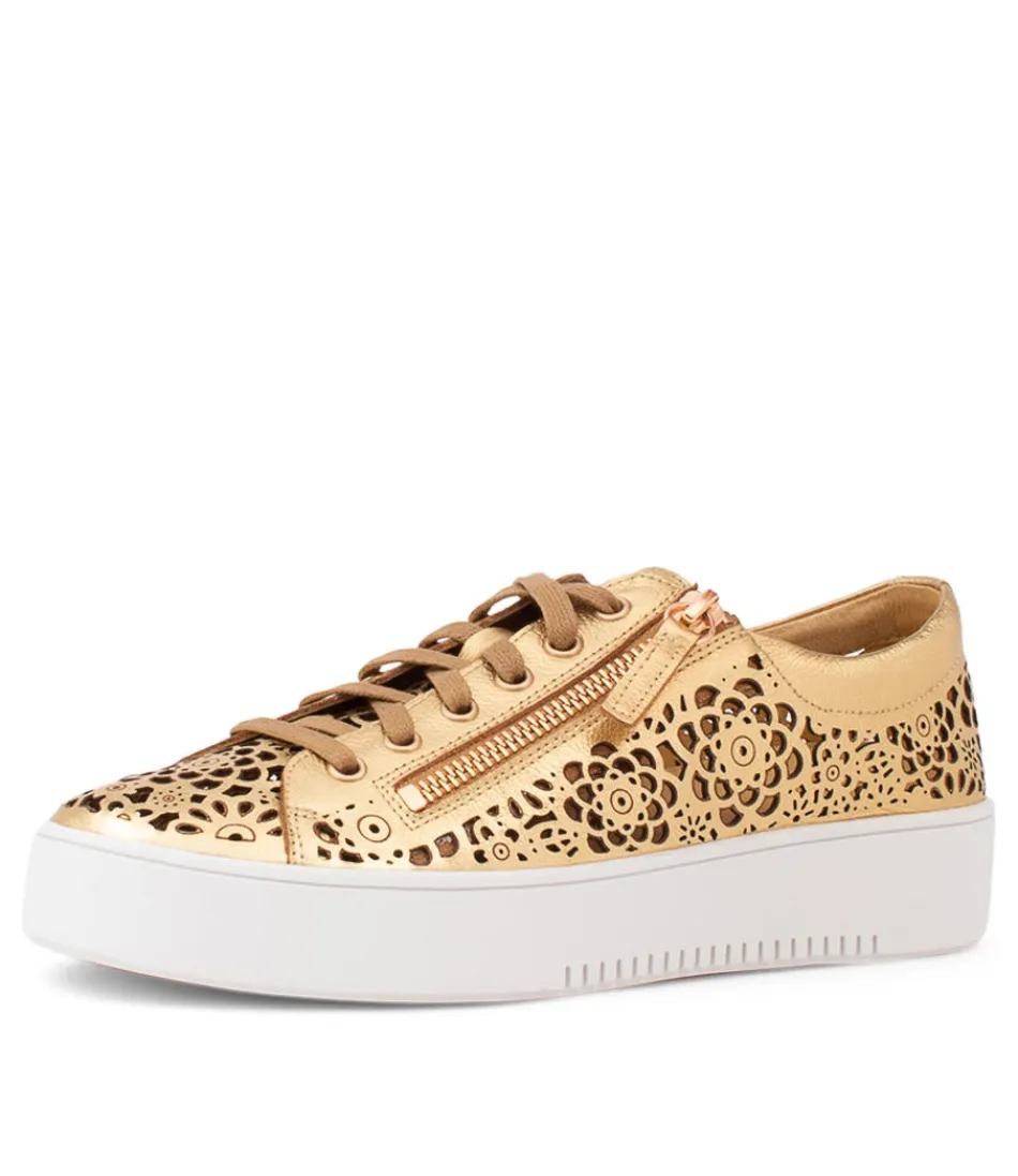 Women DJANGO & JULIETTE Sneakers<Leitha Old Gold Leather Sneakers