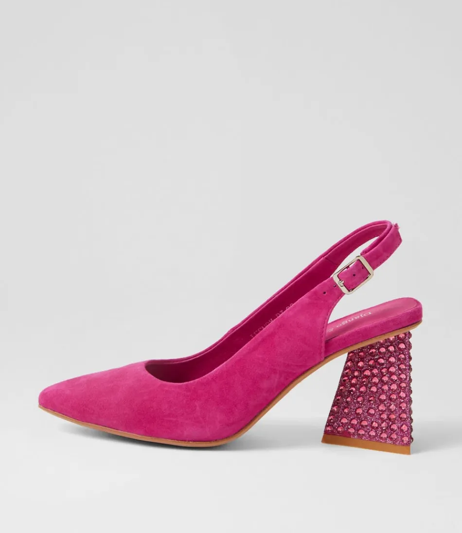 Women DJANGO & JULIETTE Heels<Lesnoy Fuchsia Suede Jewels Heels