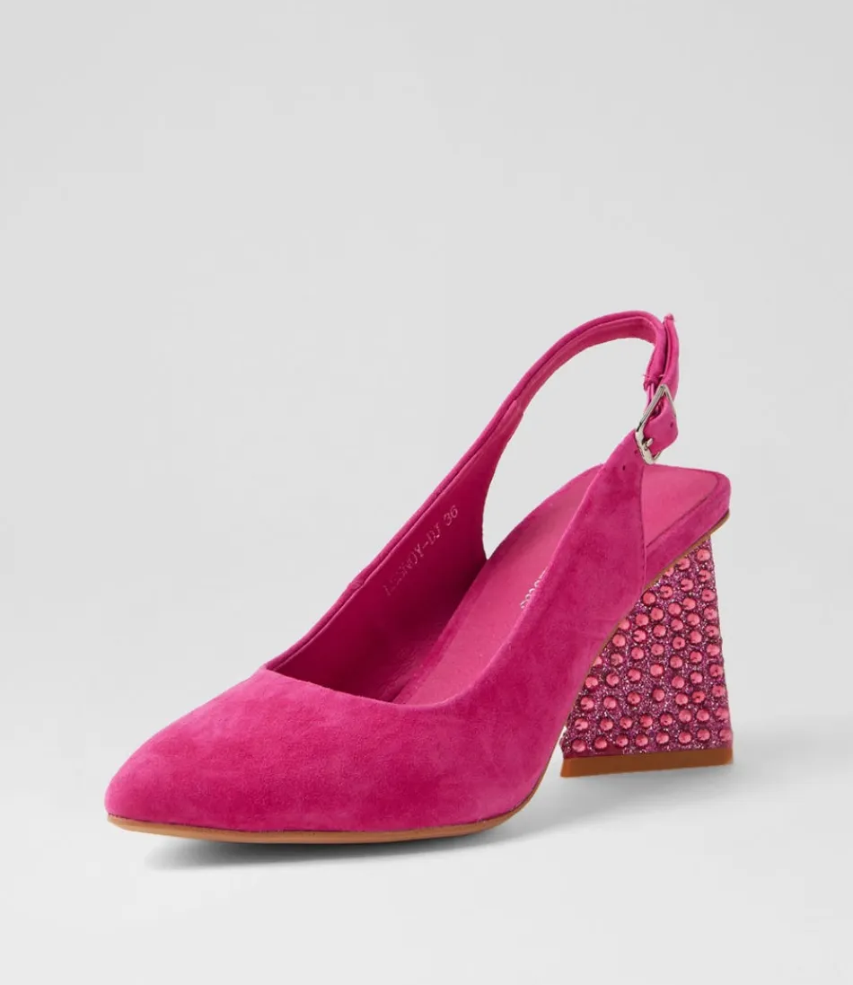 Women DJANGO & JULIETTE Heels<Lesnoy Fuchsia Suede Jewels Heels