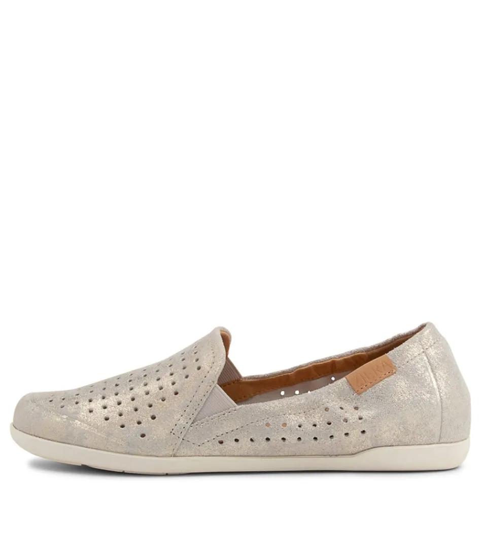 Women ZIERA Comfort<Liana W Pale Gold Sherbet Leather Loafers