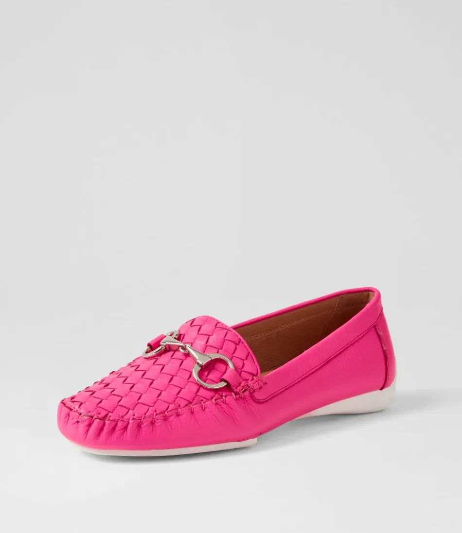 Women DJANGO & JULIETTE Loafers<Lille Hot Pink Leather Loafers