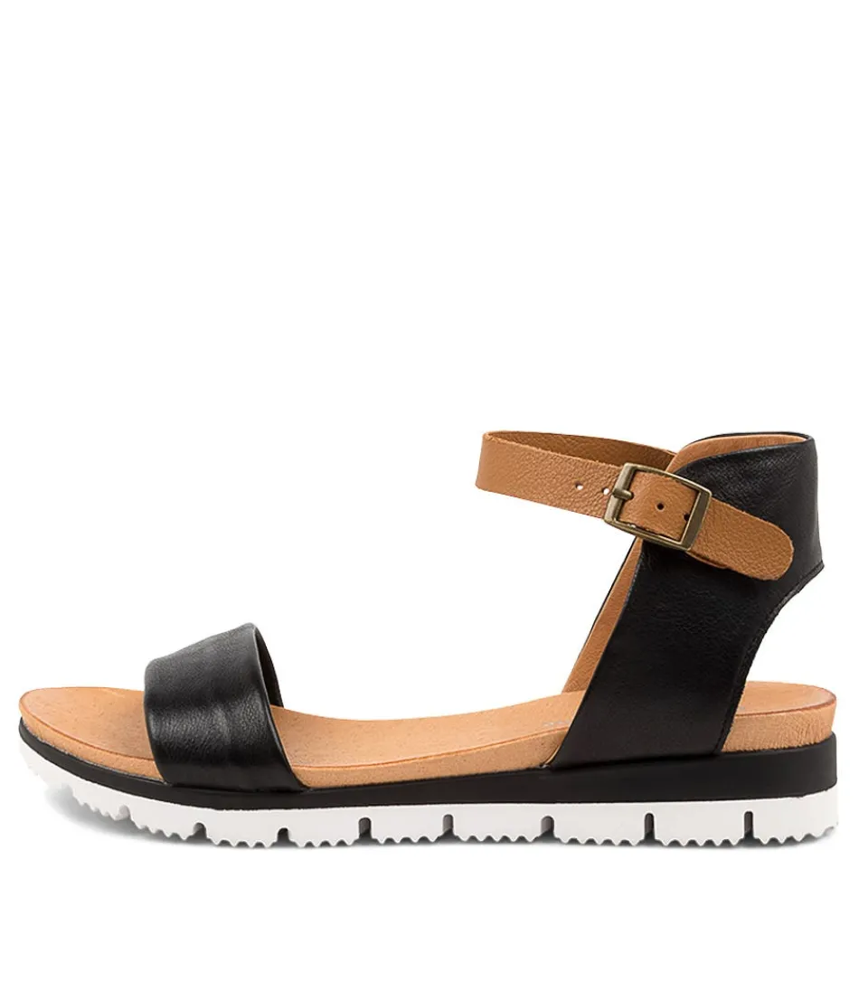 Women DJANGO & JULIETTE Wedges<Londona Black-Dk Tan Leat