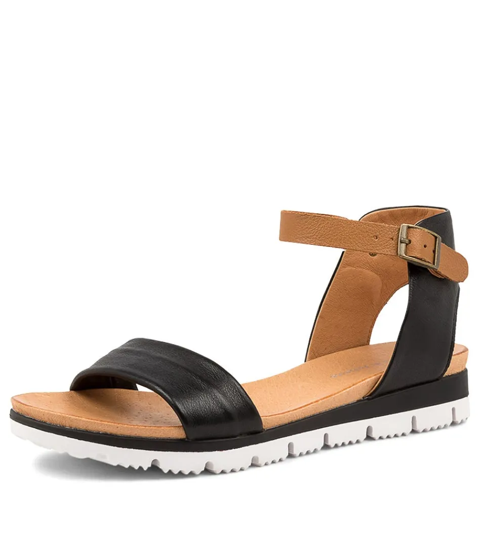 Women DJANGO & JULIETTE Wedges<Londona Black-Dk Tan Leat