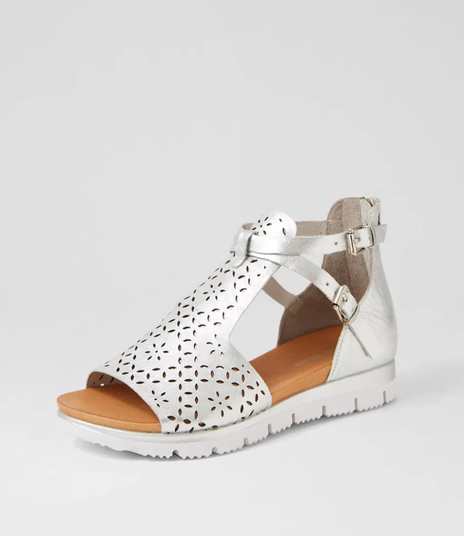 Women DJANGO & JULIETTE Wedges<Lopical Silver Leather Sandals