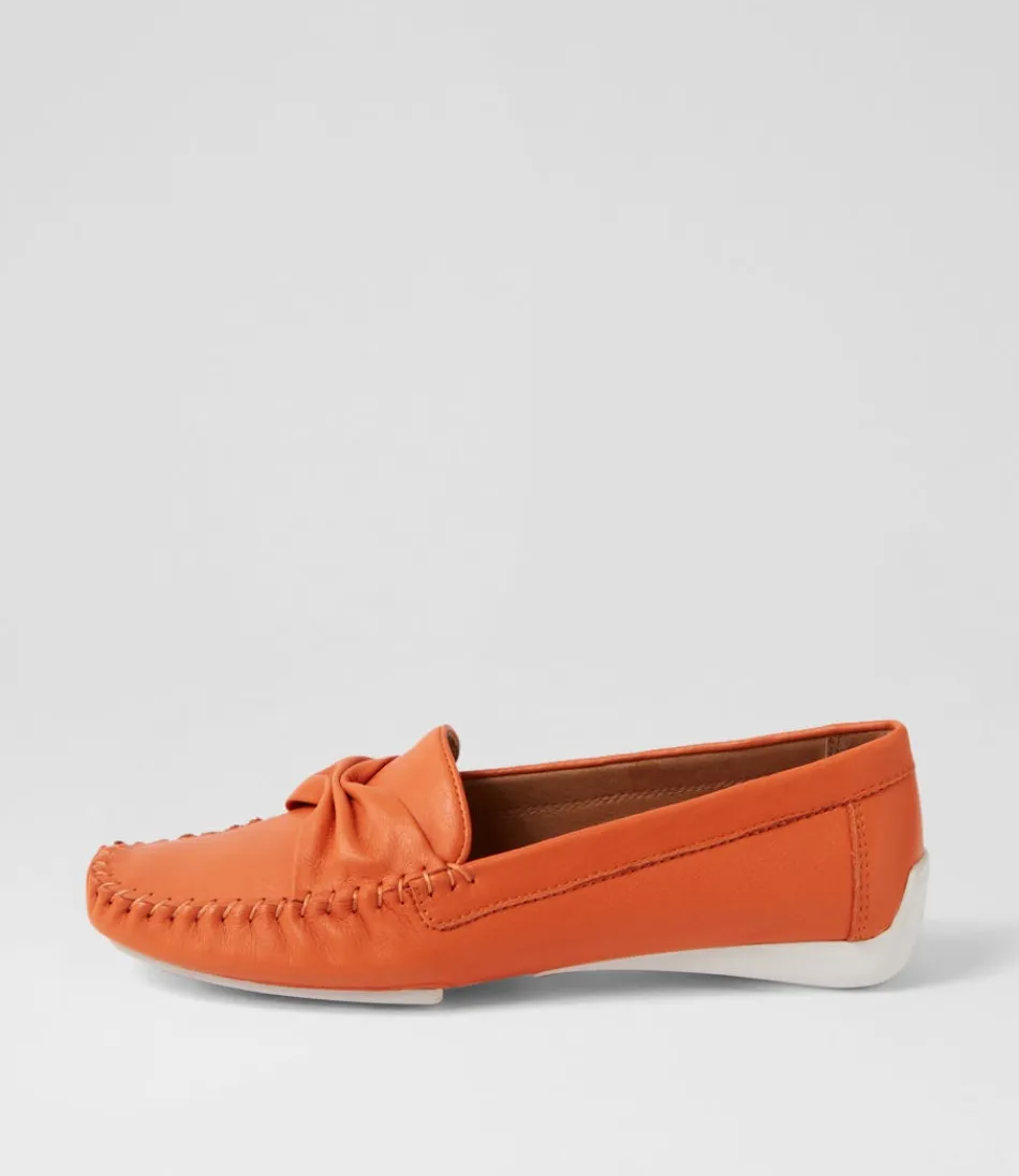 Women DJANGO & JULIETTE Loafers<Loukas Bright Orange Leather Loafers