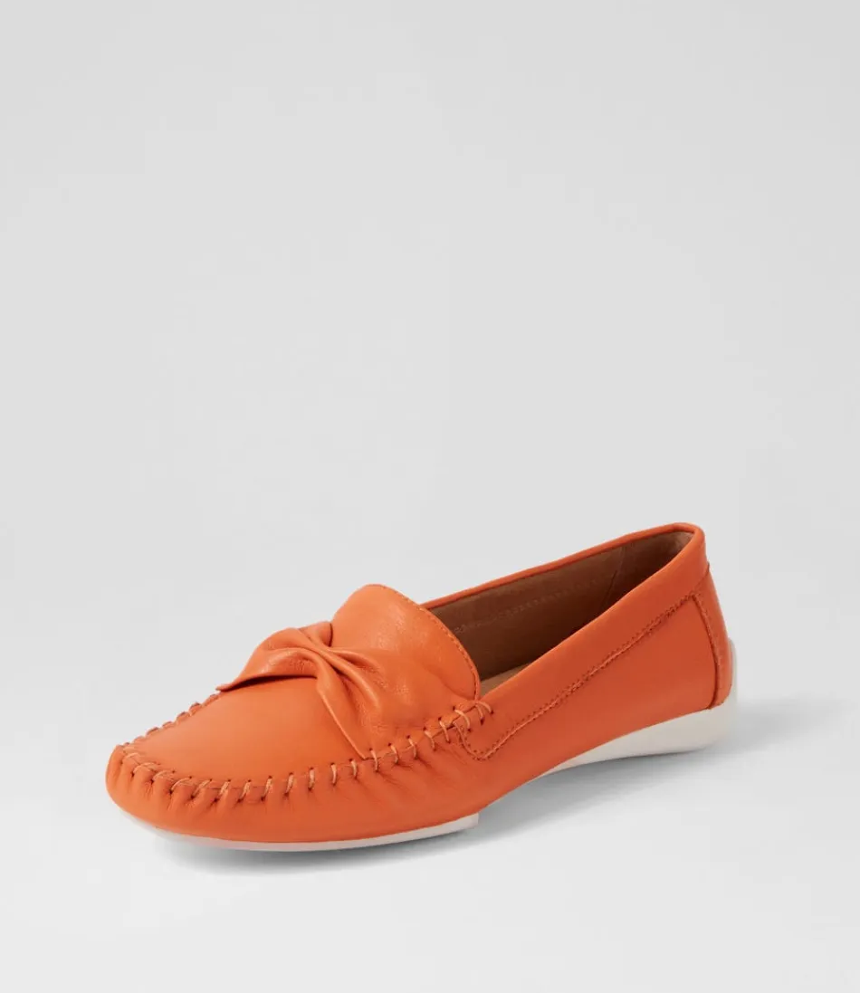 Women DJANGO & JULIETTE Loafers<Loukas Bright Orange Leather Loafers