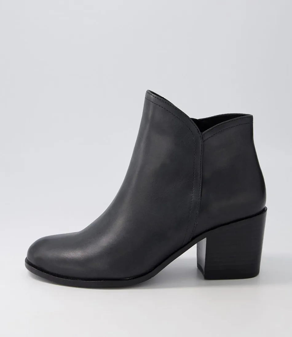 Women ZIERA Boots<Luben W Black Leather Ankle Boots