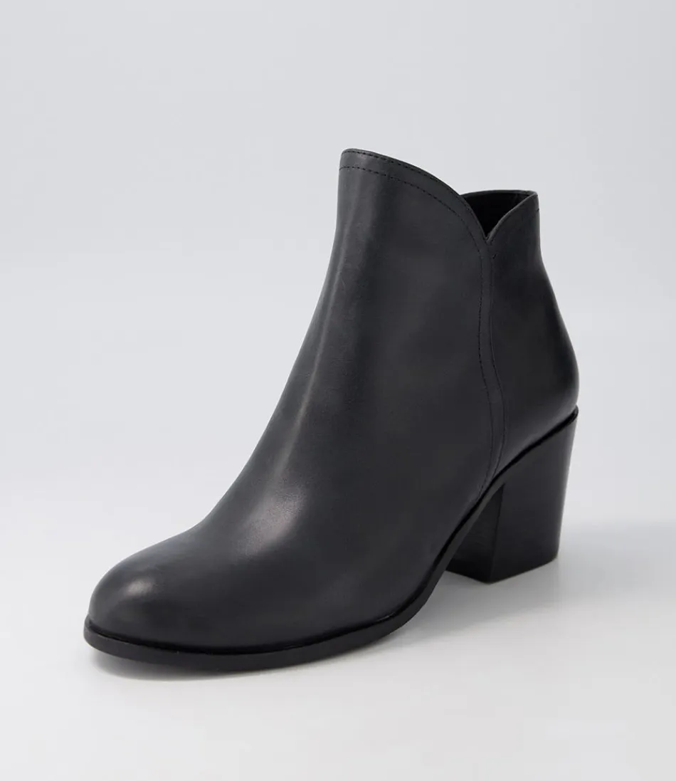 Women ZIERA Boots<Luben W Black Leather Ankle Boots