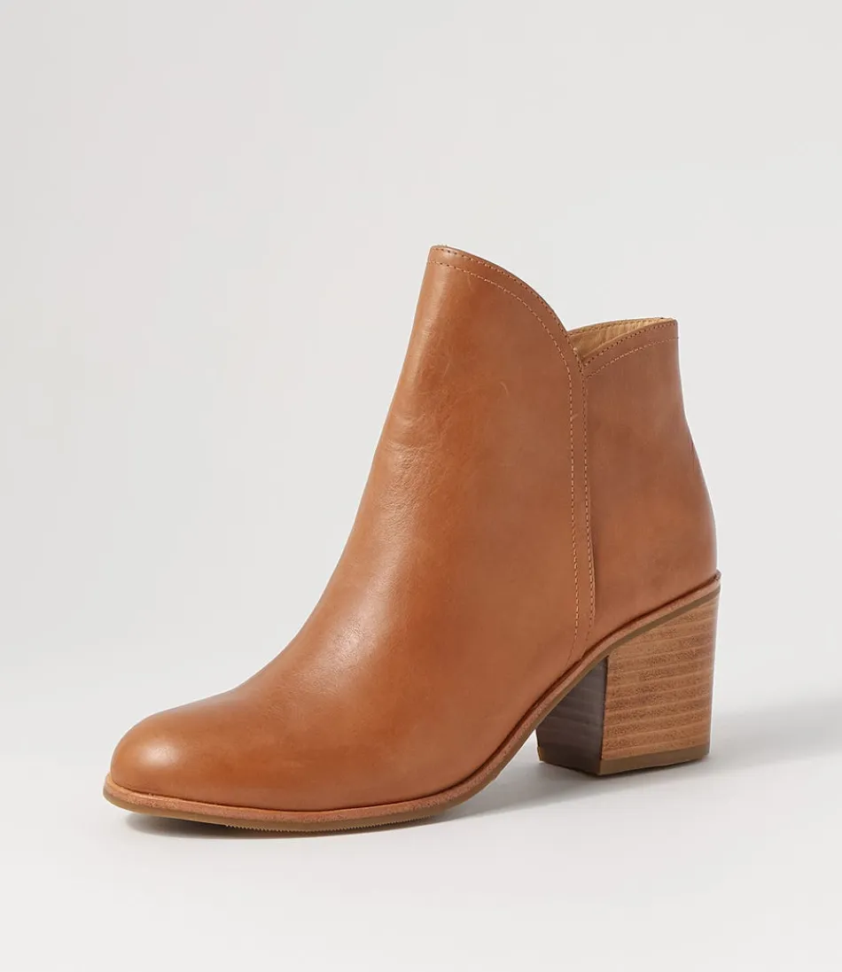 Women ZIERA Boots<Luben W Tan Leather Ankle Boots