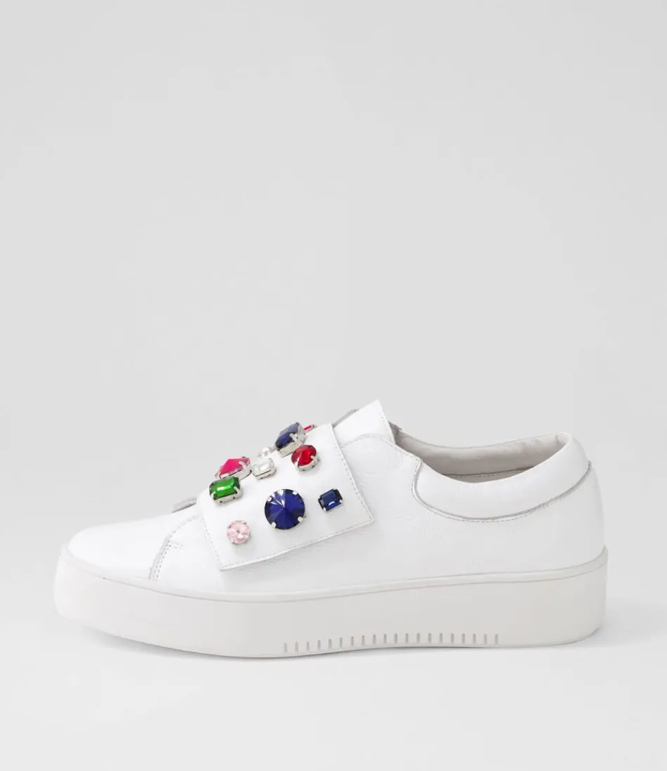 Women DJANGO & JULIETTE Sneakers<Lunit White Bright Jewels Leather Sneakers