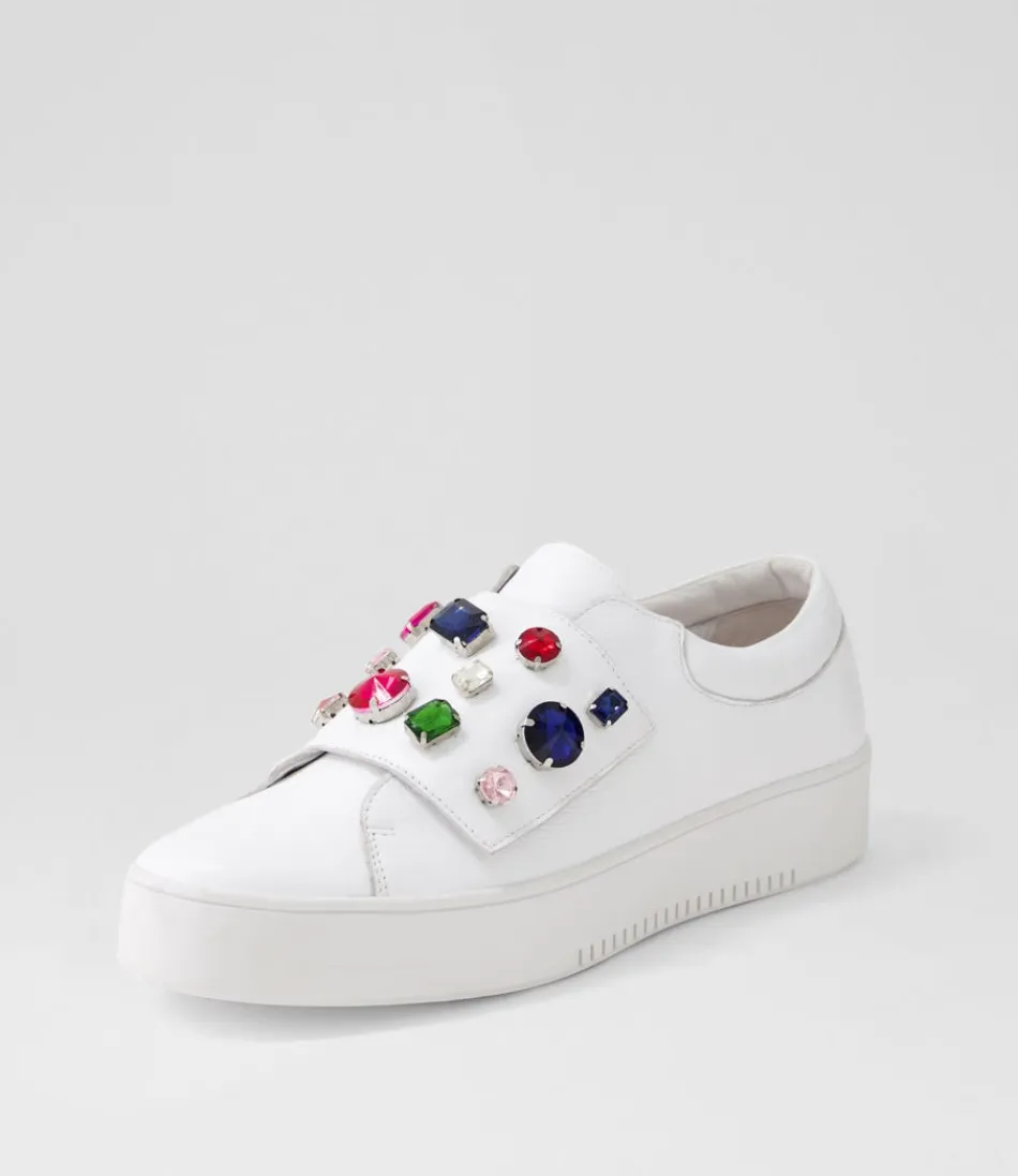 Women DJANGO & JULIETTE Sneakers<Lunit White Bright Jewels Leather Sneakers