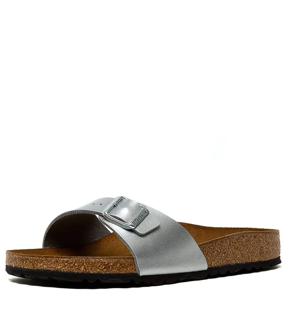 Women BIRKENSTOCK Comfort<Madrid Bk Metallic Silver Birkoflor