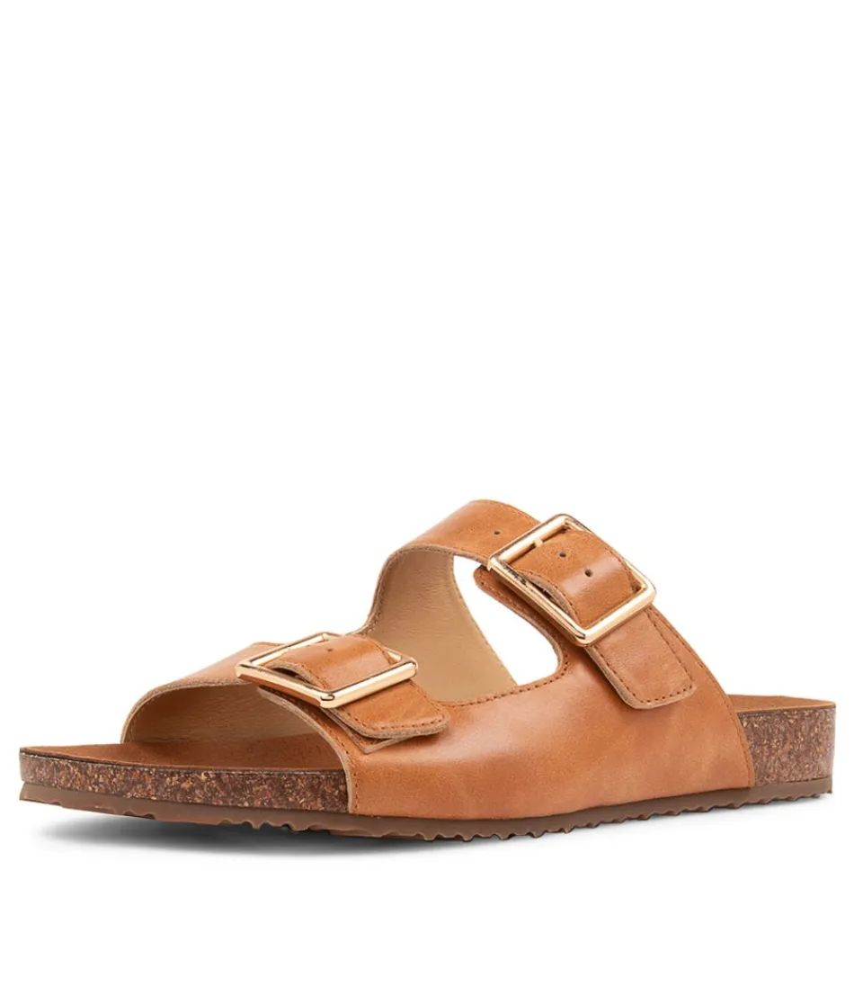 Women ZIERA Flats<Makosa Xw Tan Leather Sandals